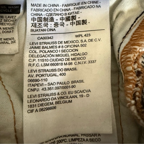 Levi's Premium | 5 Moto Colorblock Crop Buttonfly Jeans | 100% Cotton | Sz 29/28 - Picture 11 of 15